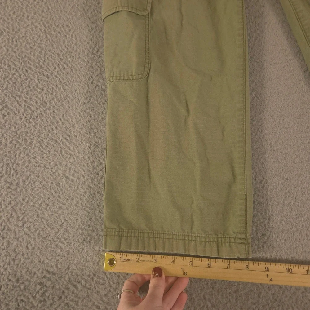 Old Navy Pants Boys 16 Green Baggy Cargo Ripstop Multi-Pocket Wide Leg Utility